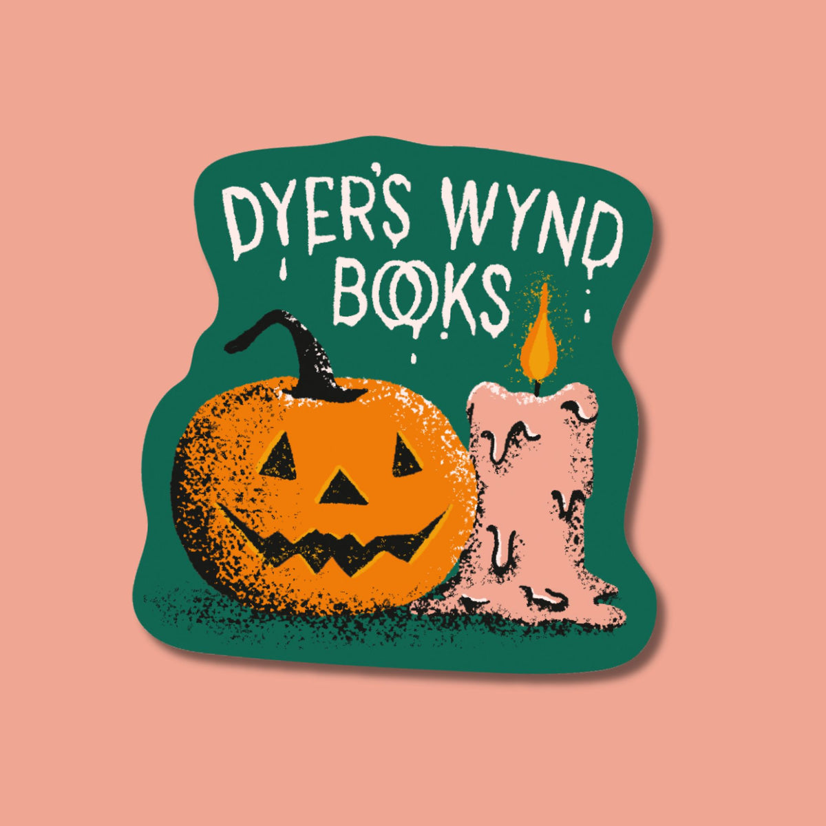 Dyers Wynd Books Pumpkin & Candle Sticker
